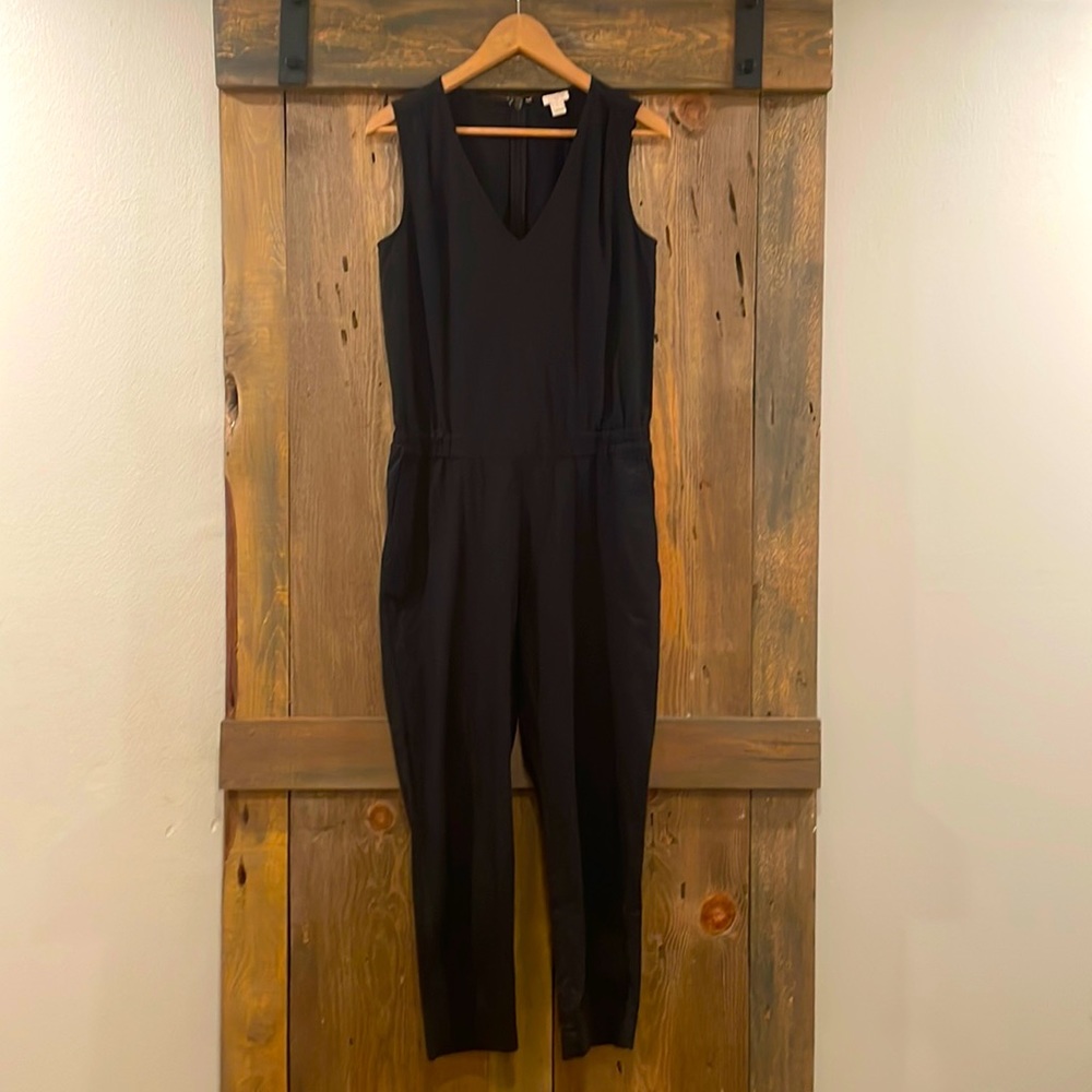 J Crew black cotton jumpsuit size 2